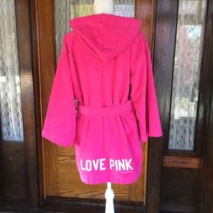 VS PINK Hot Pink Terry cloth Bathrobe Medium/Large